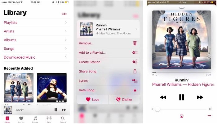 Apple music app screenshots